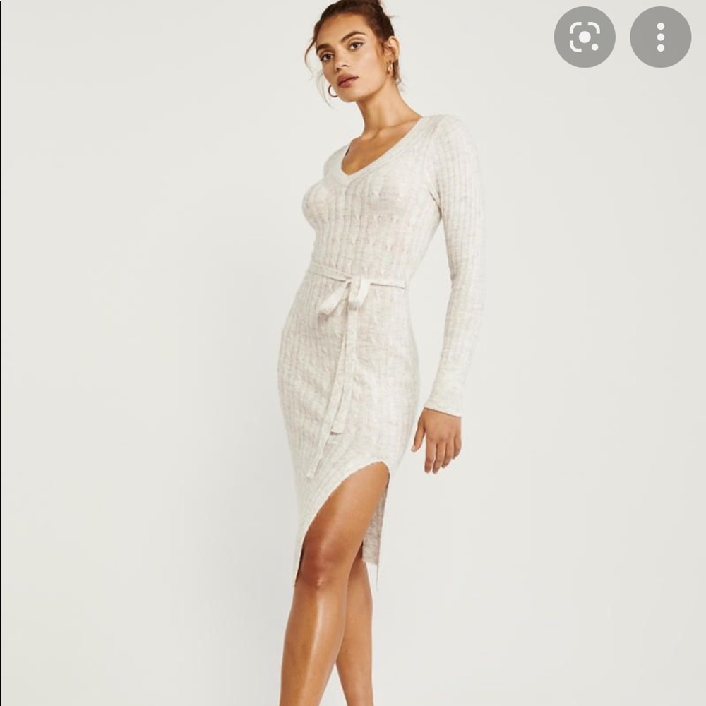 Abercrombie & Fitch knit belted midi sweater dress